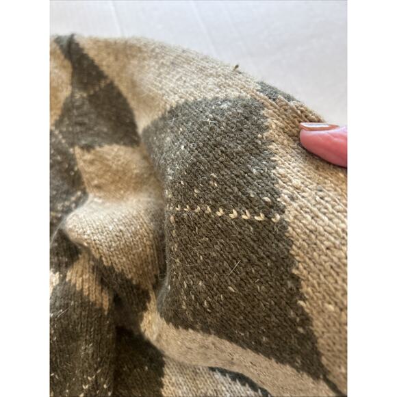 Vtg Tailor B Moss Cardigan Sz Small Green Wool Angora Argyle Preppy Academia 90s - Picture 11 of 11